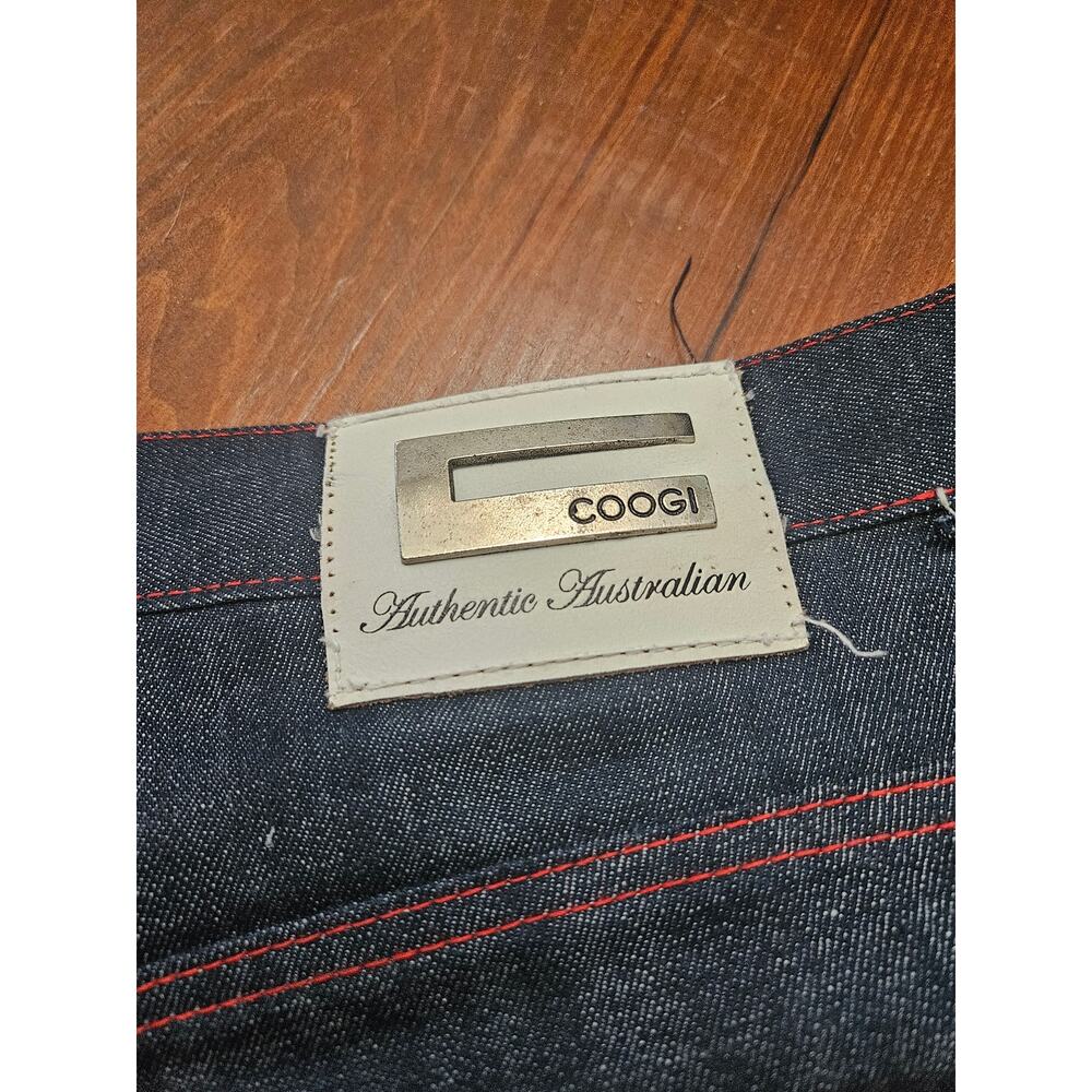 Coogi Wide Leg Jeans W40 L34 Red Contrast Stitching Embroidered Pockets Y2K - Picture 10 of 16